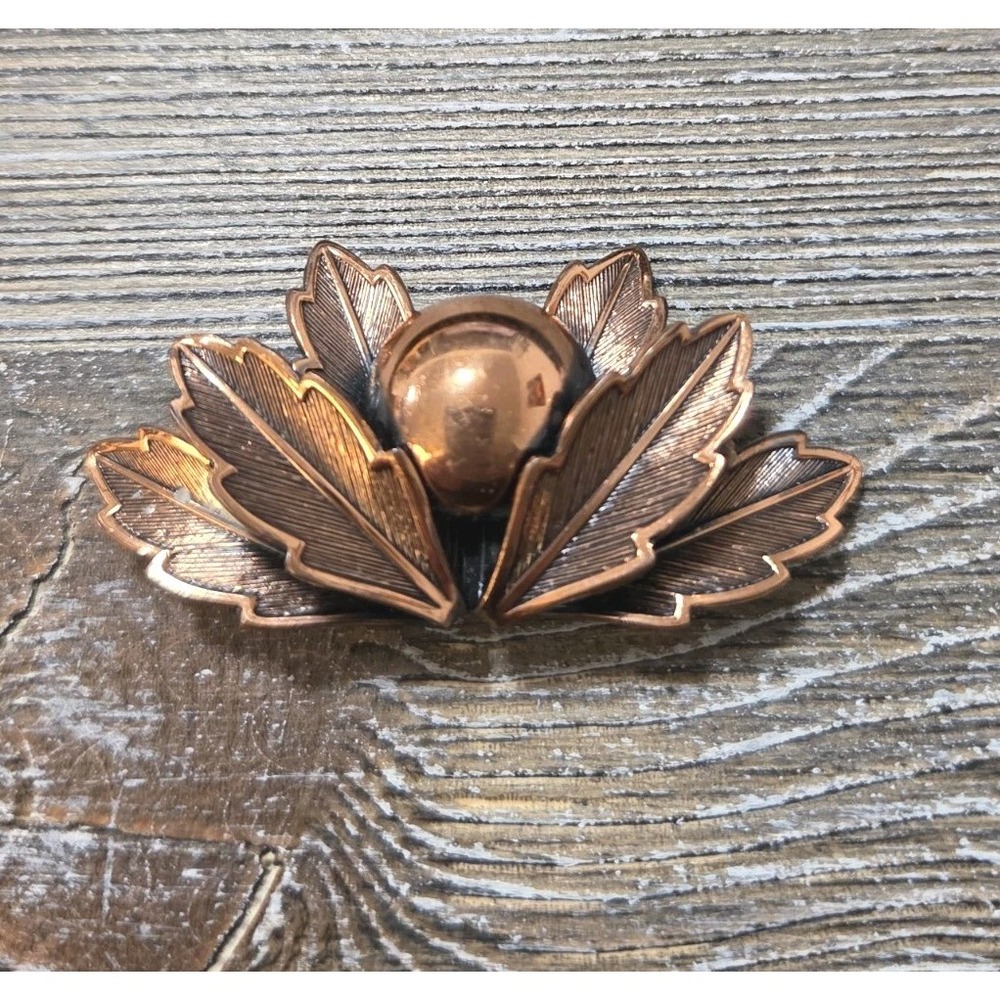 Floral Leaf Brooch Southwestern Vintage Copper By Bell Trading Company - Spray